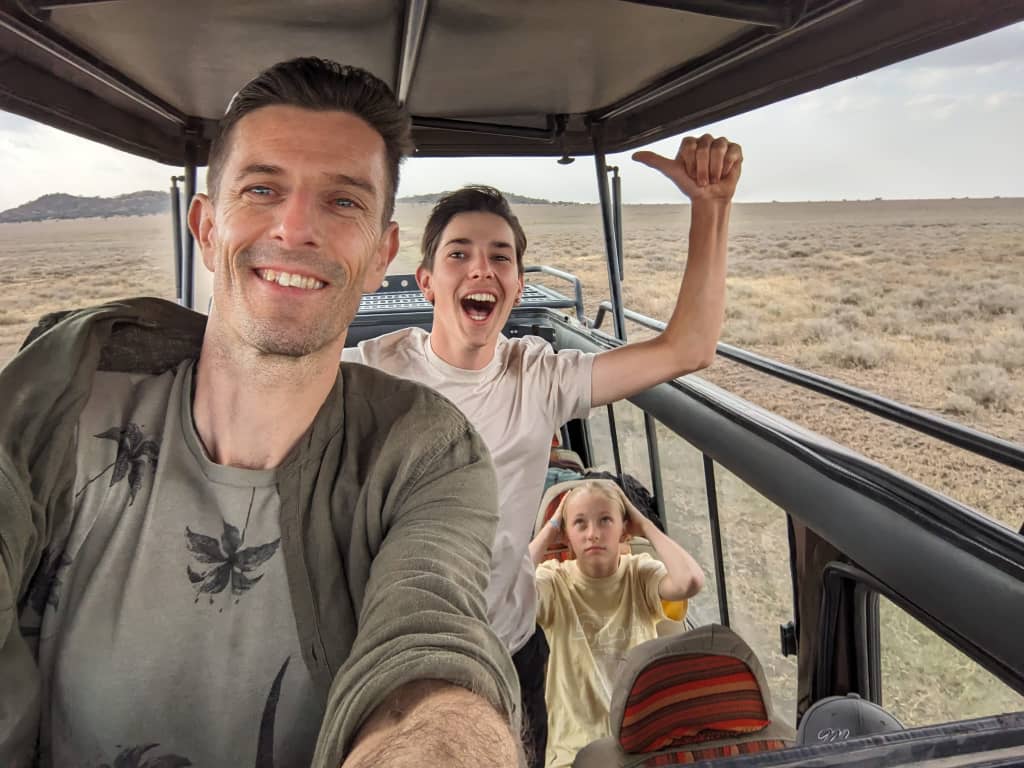 happy tourists